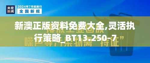 新澳正版资料免费大全,灵活执行策略_BT13.250-7