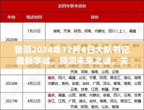 关于未来字谜的探讨，预测大队书记最新字谜揭晓时刻——2024年12月4日揭秘之旅