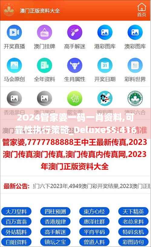 2O24管家婆一码一肖资料,可靠性执行策略_Deluxe55.416