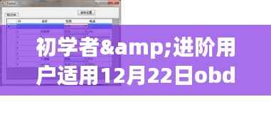 初学者与进阶用户obd实时数据写入详细步骤指南(12月22日版)
