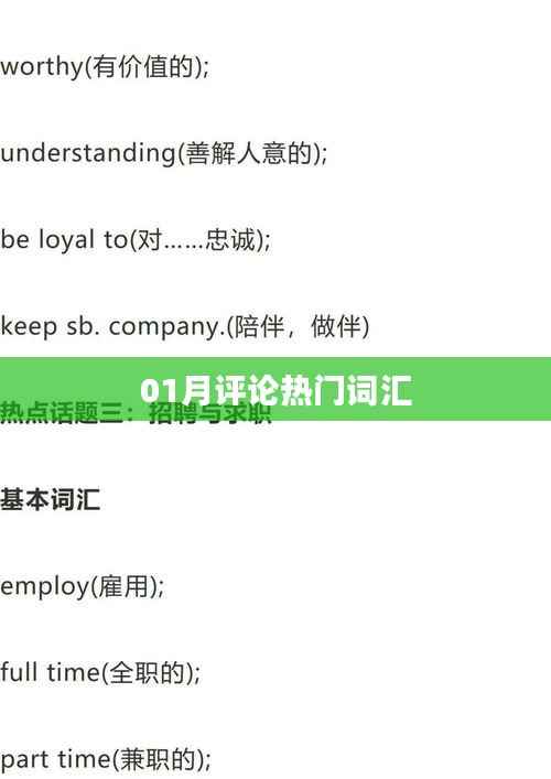 热门评论词汇大盘点,一月精选词汇回顾