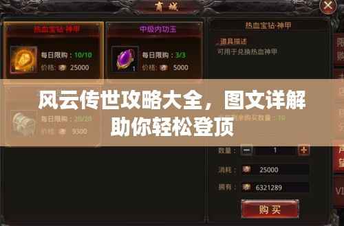 风云传世攻略大全,图文详解助你轻松登顶